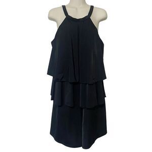 Fit 4 U Womens Size 20W Tiered Ruffle Swim Romper One Piece Swimsuit Black